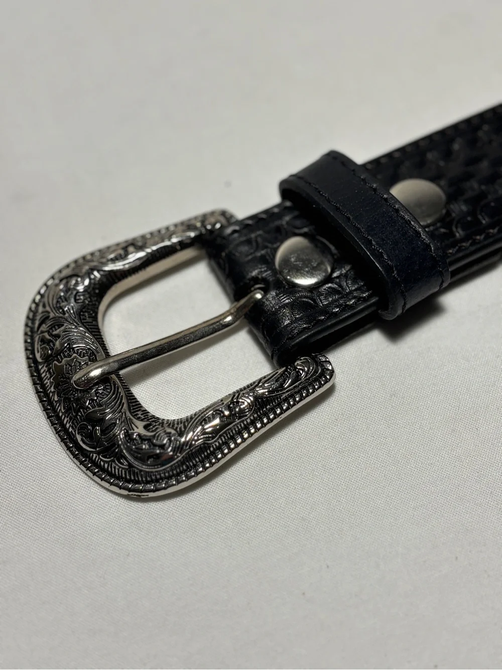 New Fullgrain Western Belt Handmade by Leather Artisans Black Size 40